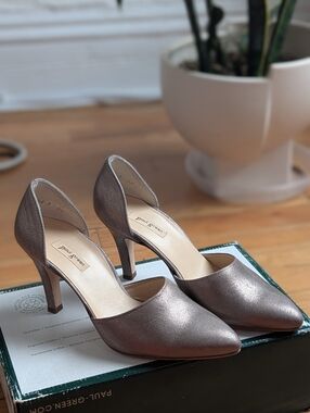 Paul Green Metallic Taupe D'Orsay Heels - Women's